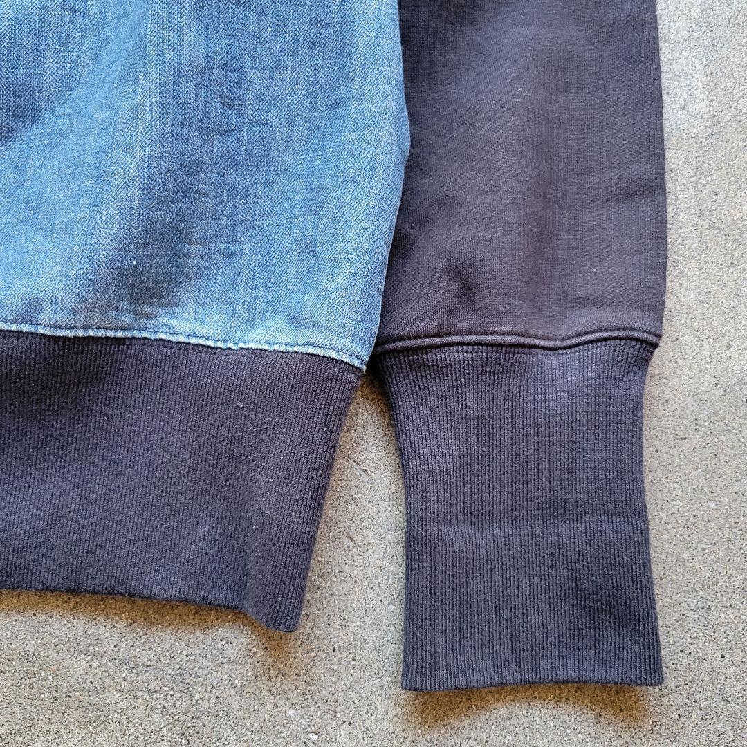 スッパマン様EVISU 廃盤モデル デニム切り替え スウェット ラグランスリーブ