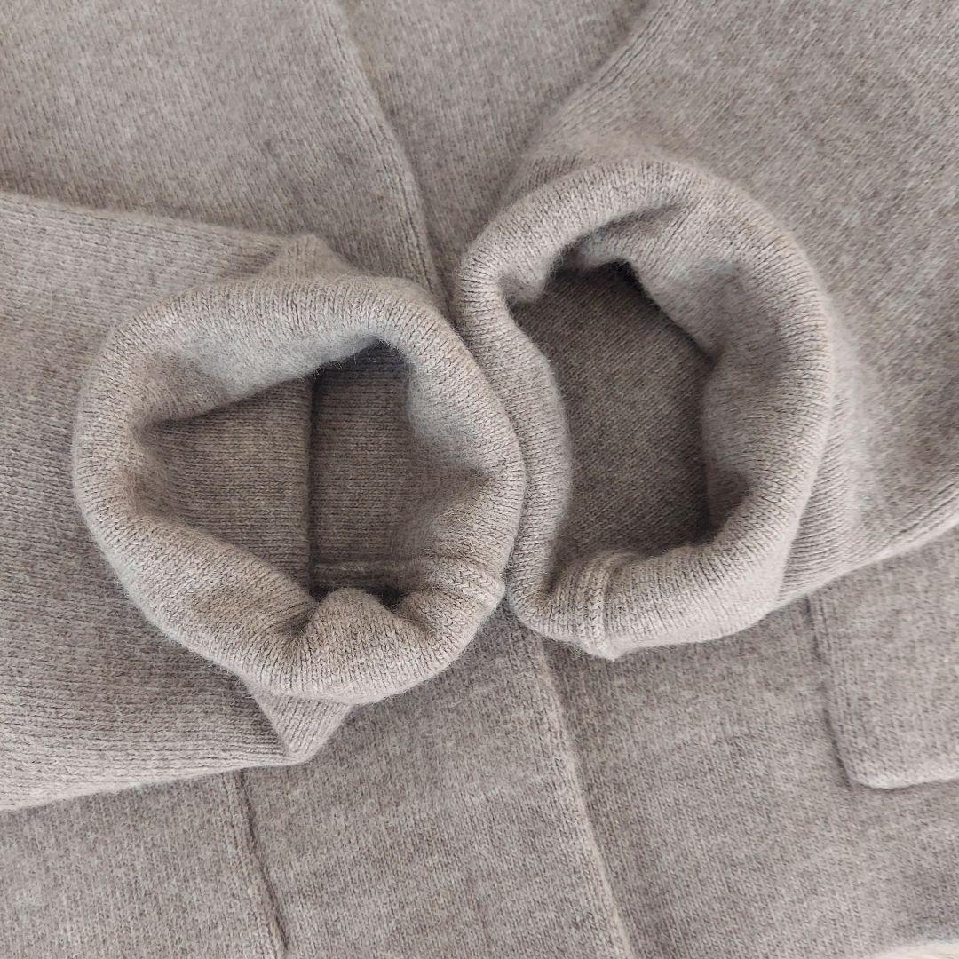 美品✨アダムエロペ　ダブルフェイスファーニットカーディガン ベージュ