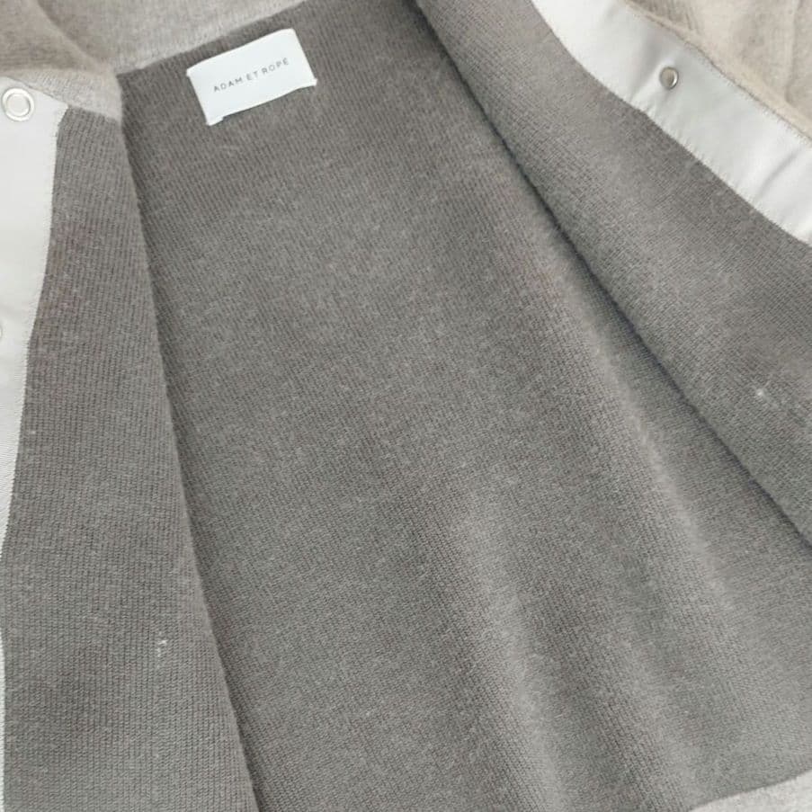 美品✨アダムエロペ　ダブルフェイスファーニットカーディガン ベージュ