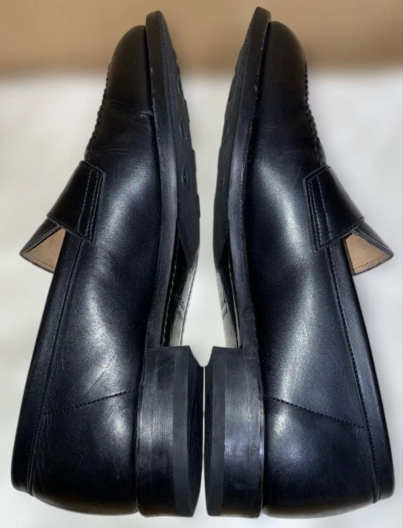 ブラック レザー ローファー REGAL 12GL 栃木レザー 25cm