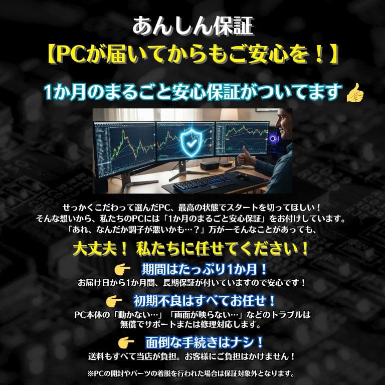 T340 3画面 トレーディングPCフルセット デイトレ 株取引 FX 仮想通貨