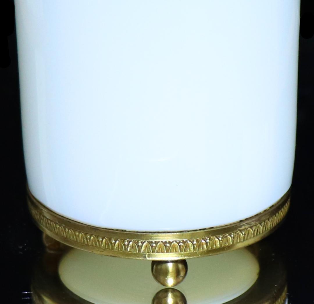 オールド・バカラ オパーリンクリスタル製 ブロンズ装飾ペン立て 金彩 小物入れ