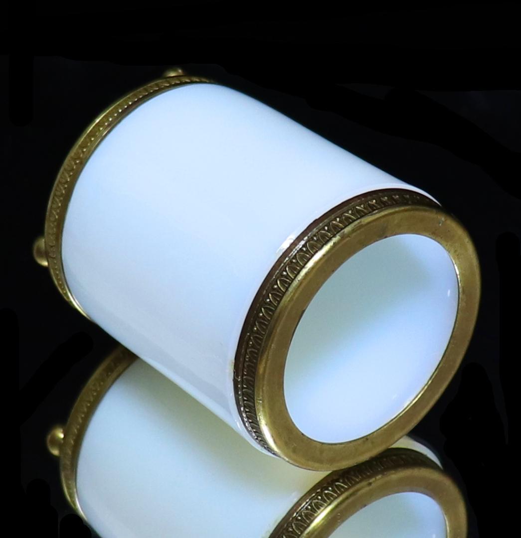 オールド・バカラ オパーリンクリスタル製 ブロンズ装飾ペン立て 金彩 小物入れ