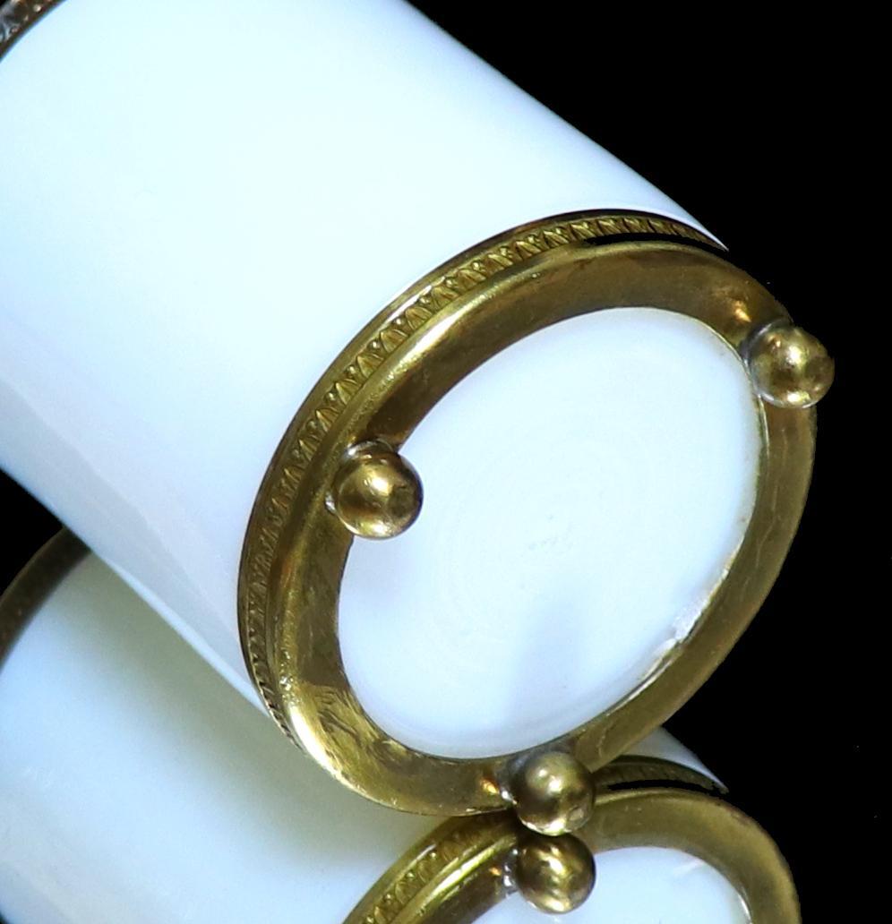 オールド・バカラ オパーリンクリスタル製 ブロンズ装飾ペン立て 金彩 小物入れ