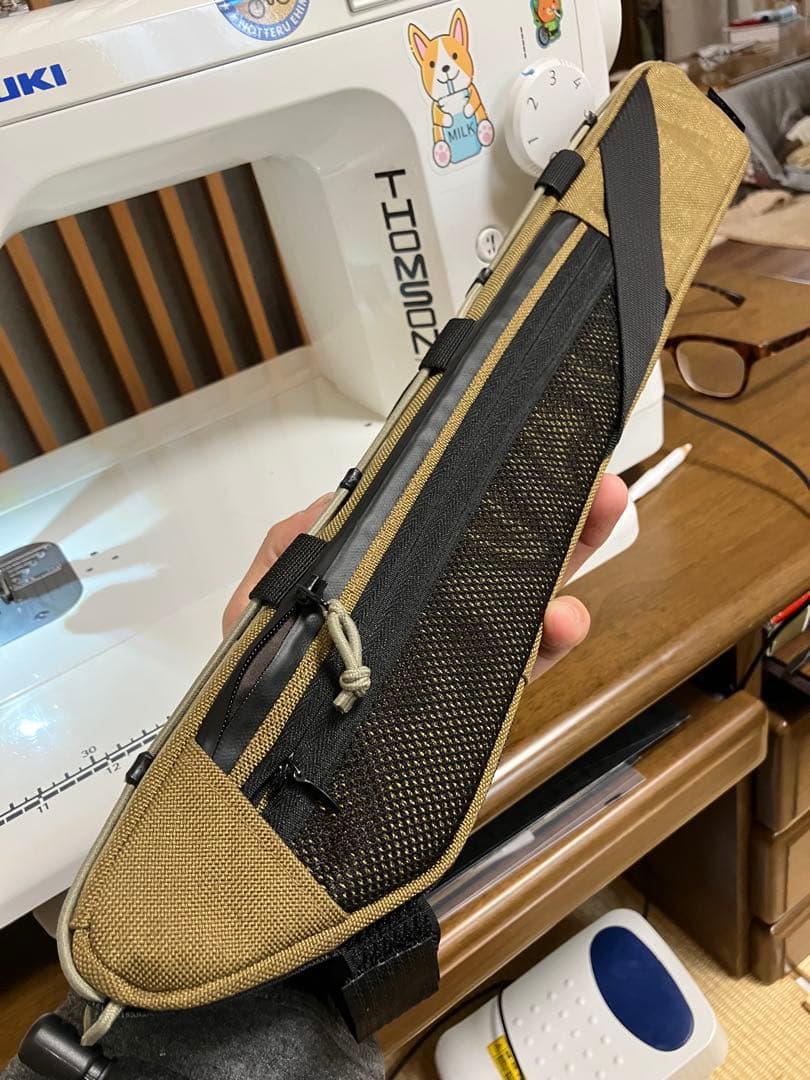 ハンドメイド　フレームバッグ　コーデュラ1000 コヨーテ 41cm