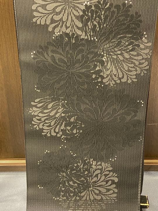 【タキゴン在庫処分】花華の正絹八寸帯　アガパンサス　黒　仕立付き