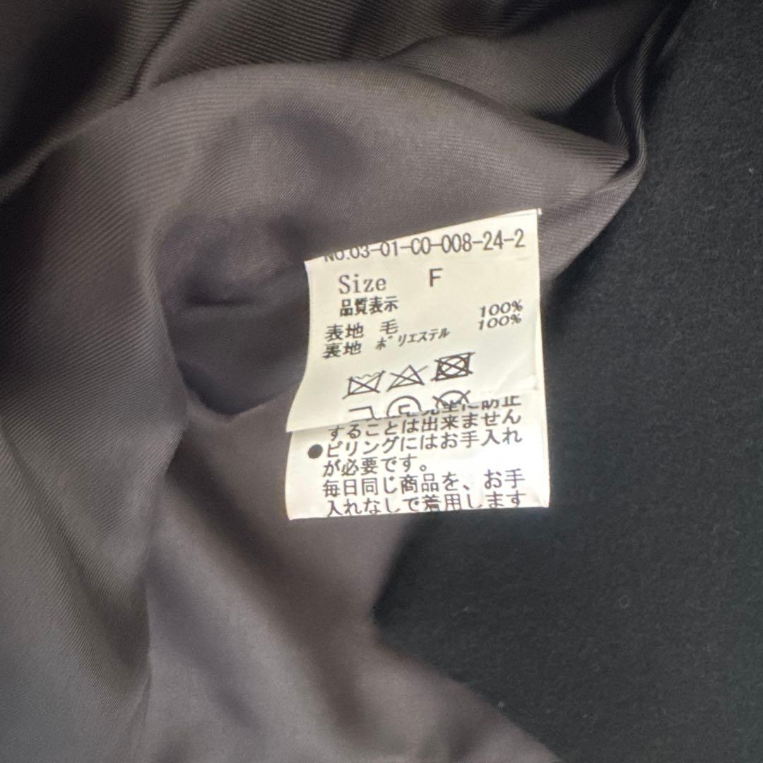 【美品】ビュルデサボン　ウール100%ハーフコート　ブラック