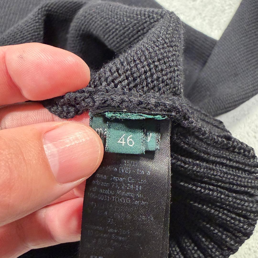 ザノーネ　5ゲージ　モックネック　ブラック　ニット　ウール　46サイズ