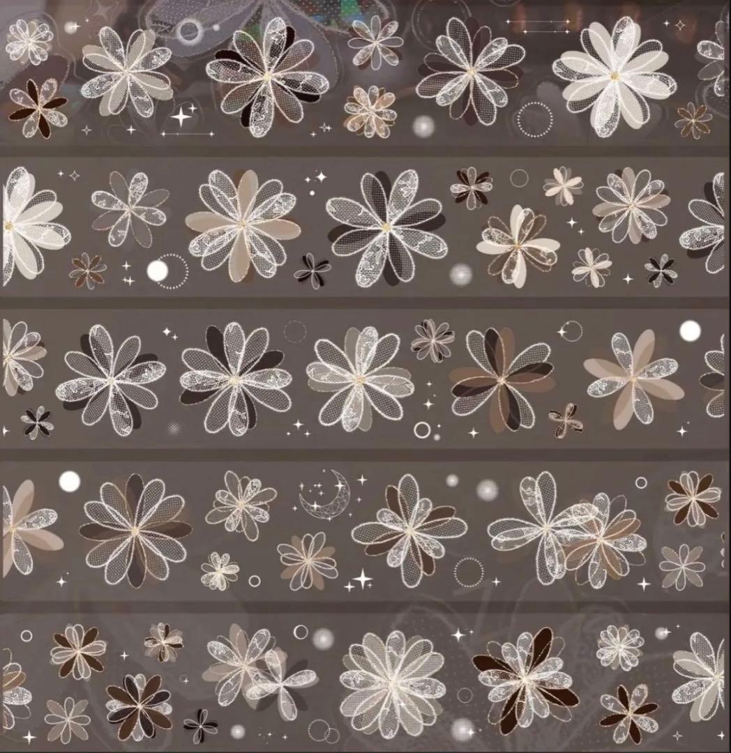 贝壳光 卡布奇诺 ダイカット加工 4.5cm×6m 海外マスキングテープ　花