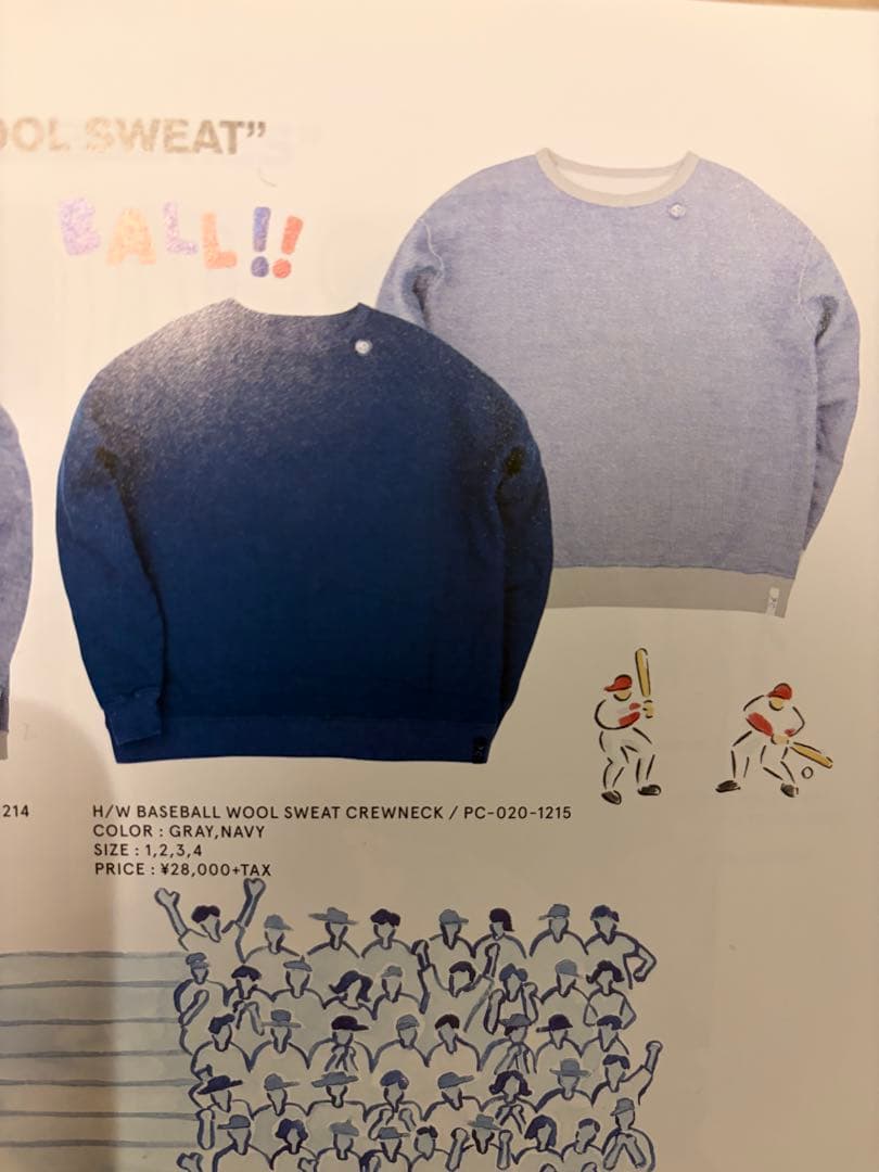 ポータークラシック BASEBALL WOOL SWEAT CREWNECK