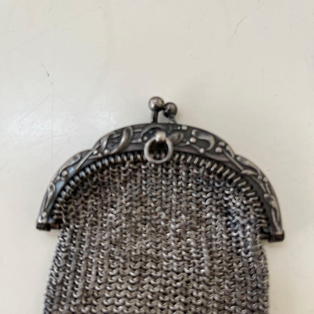 純銀製　フランスアンティーク　ヤドリギモチーフ　パース　1900年代