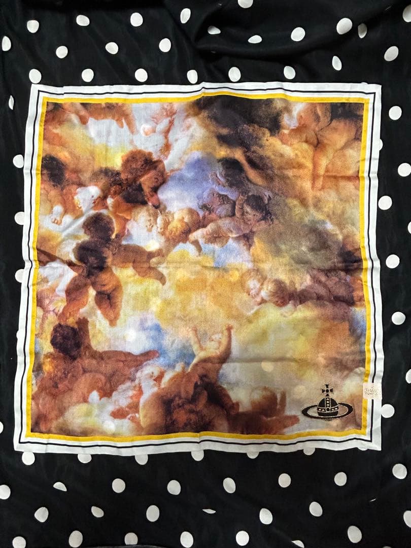 未使用　Vivienne Westwood 激レア　天使柄　大判ハンカチ　オーヴ