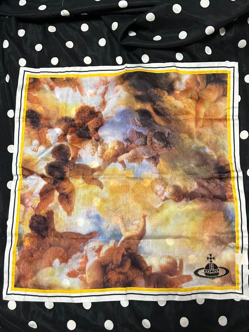 未使用　Vivienne Westwood 激レア　天使柄　大判ハンカチ　オーヴ