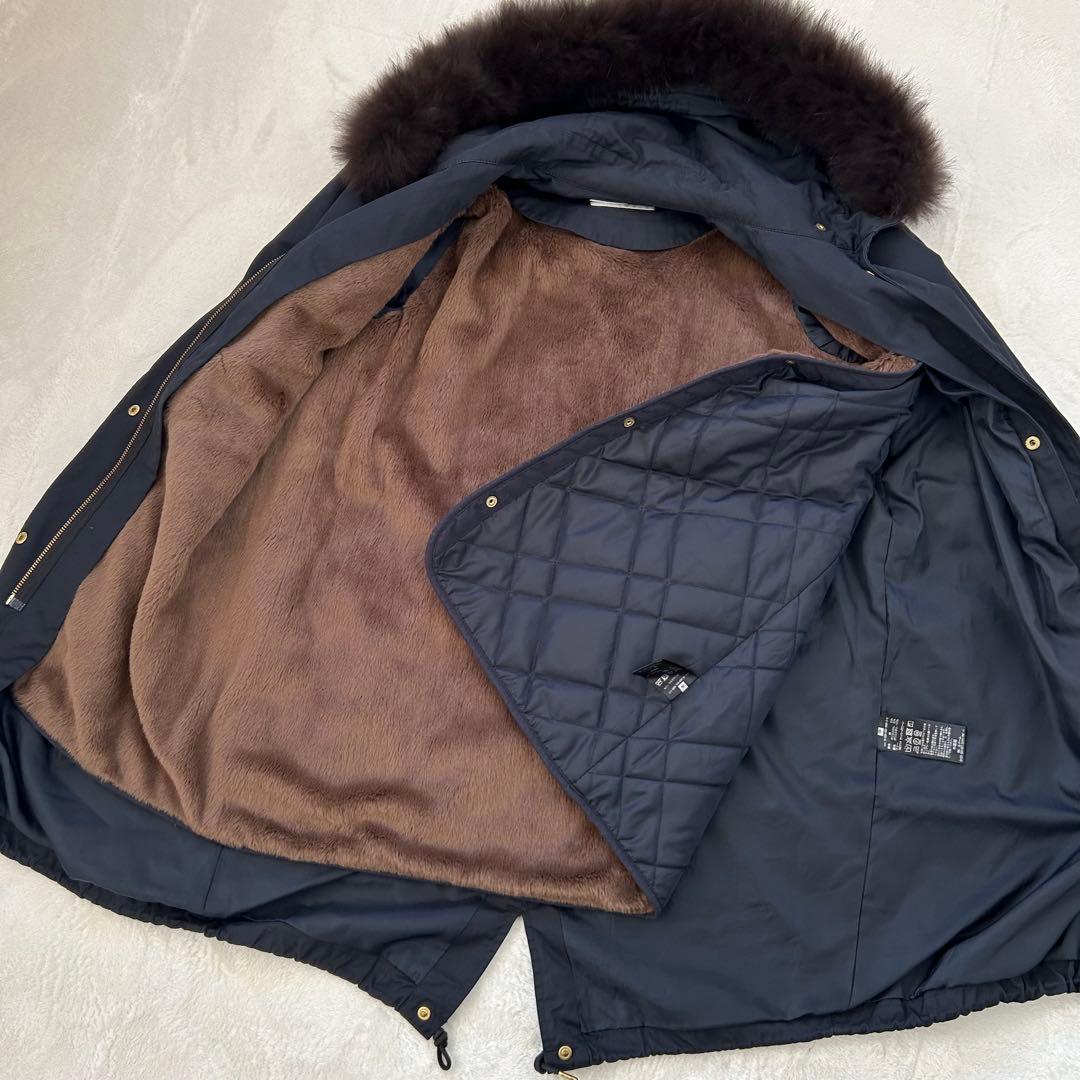 美品　IENA イエナ モッズコート リアルファー ライナー フード　ネイビー