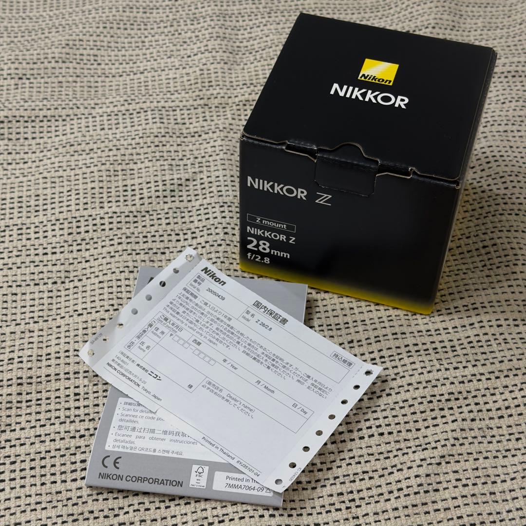 NIKKOR Z 28mm f2.8 純正フィルター付