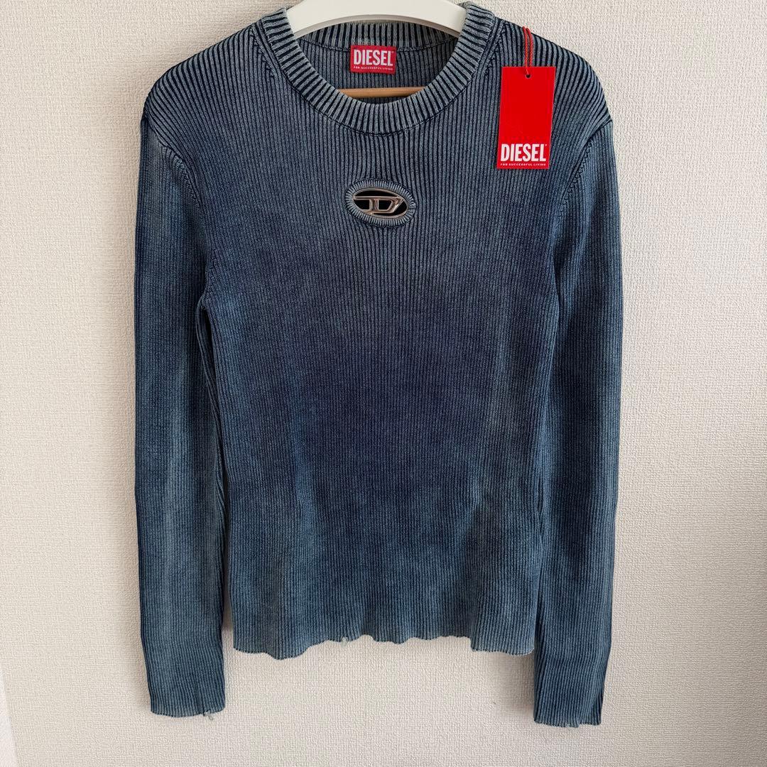 【定価8.2万・未使用】DIESEL オーバルD リブニット セーター L相当