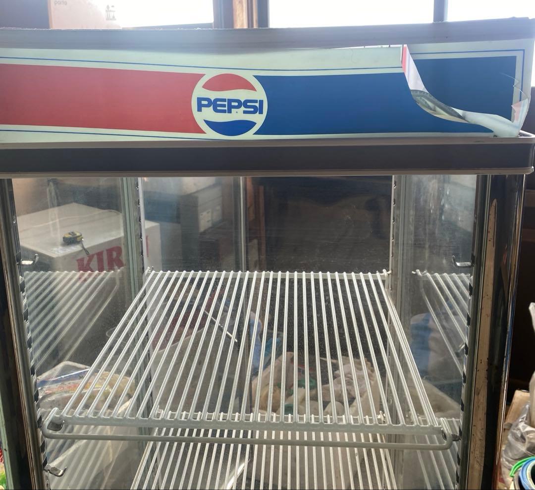 昭和　レトロ　PEPSI 冷蔵庫 SANDEN 3棚付き