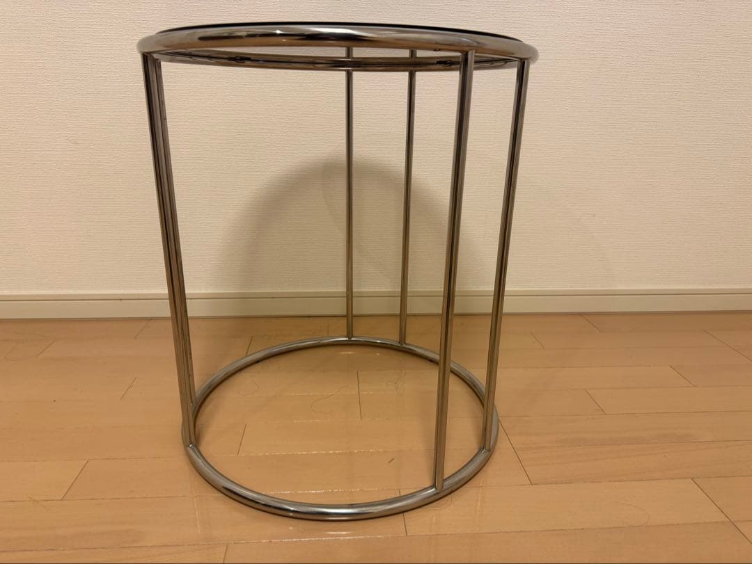 円形ガラスサイドテーブル