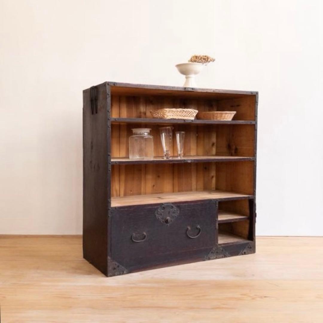 オープンラック　収納棚　M050　古道具　古家具　和家具　ビンテージ