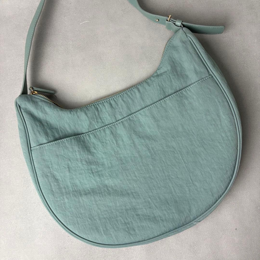 美品✨ アニエスベー ワンショルダー ロゴ入り ターコイズブルー