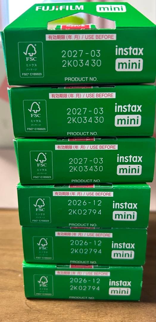 instaxmini 6箱セットチェキフィルム(60枚）