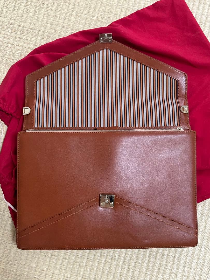 LANCELランセル ブラウンレザー ビジネスバッグ