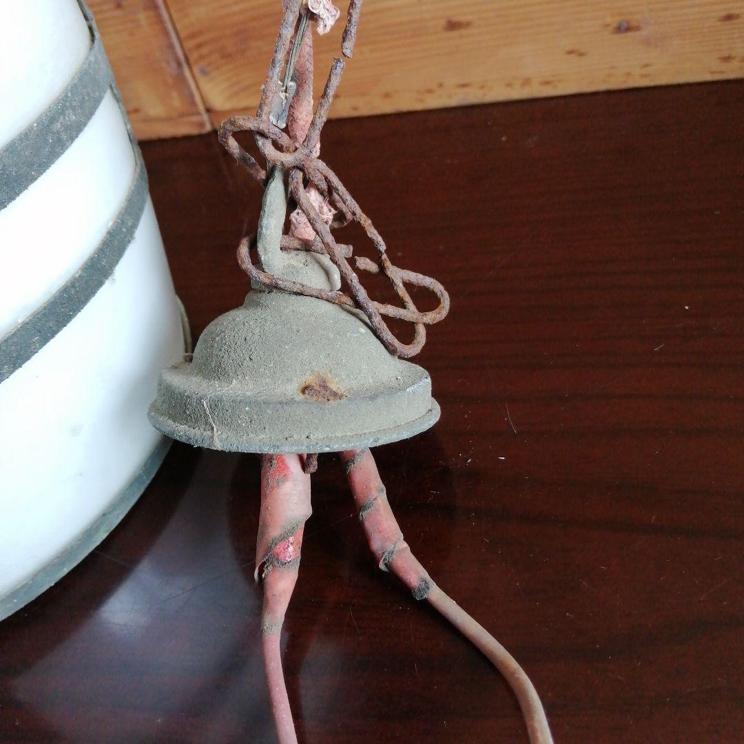 大正モダン　ガラス吊り照明　17cm　大正〜昭和初期