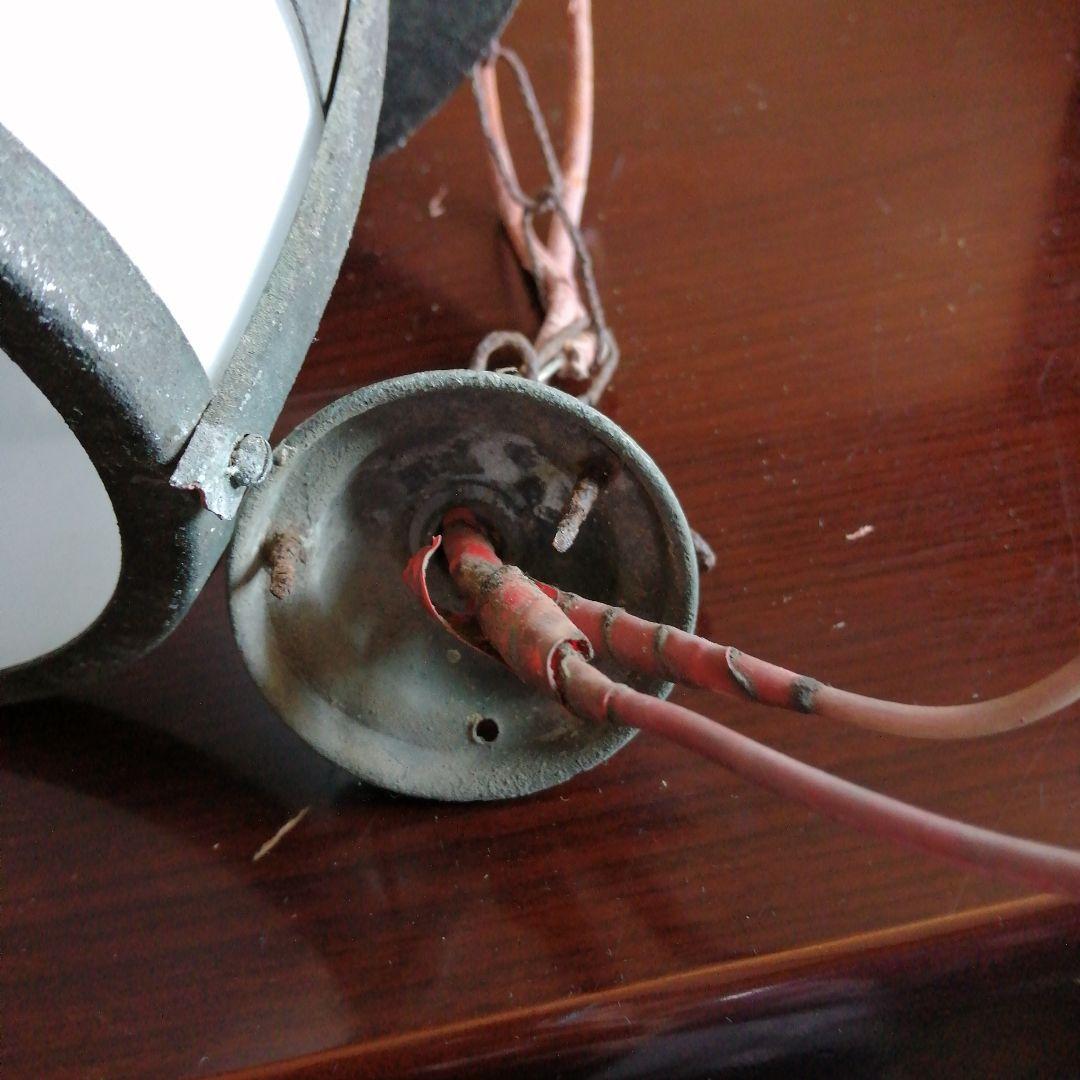 大正モダン　ガラス吊り照明　17cm　大正〜昭和初期