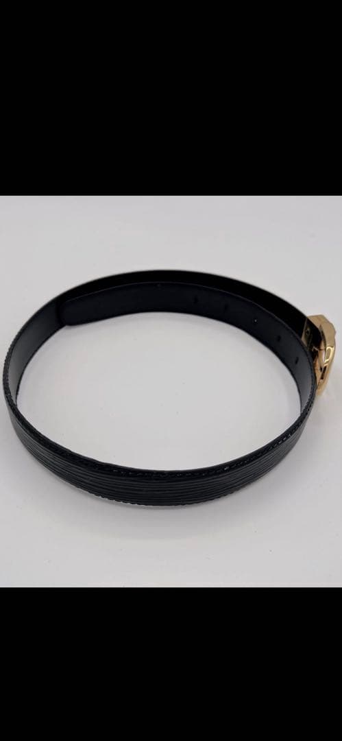 ルイヴィトン サンチュール レザーべルト ゴールドバックル　黒　110 44