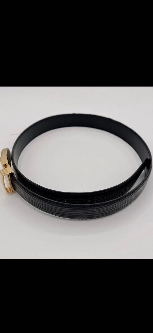 ルイヴィトン サンチュール レザーべルト ゴールドバックル　黒　110 44