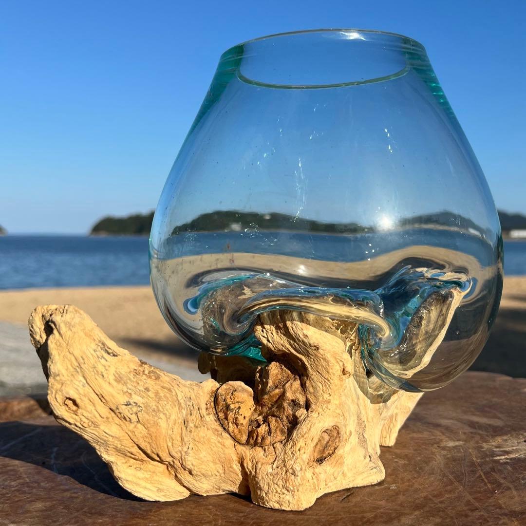 流木ガラスオブジェW18A 花瓶 金魚鉢 ガーデニング テラリウム 観賞魚 容器