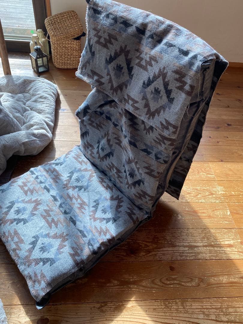 手作りジャストフィットカバー付きニトリ座椅子2脚セット