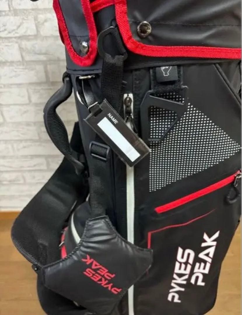PYKES PEAK スタンドゴルフバッグ ブラック/レッド