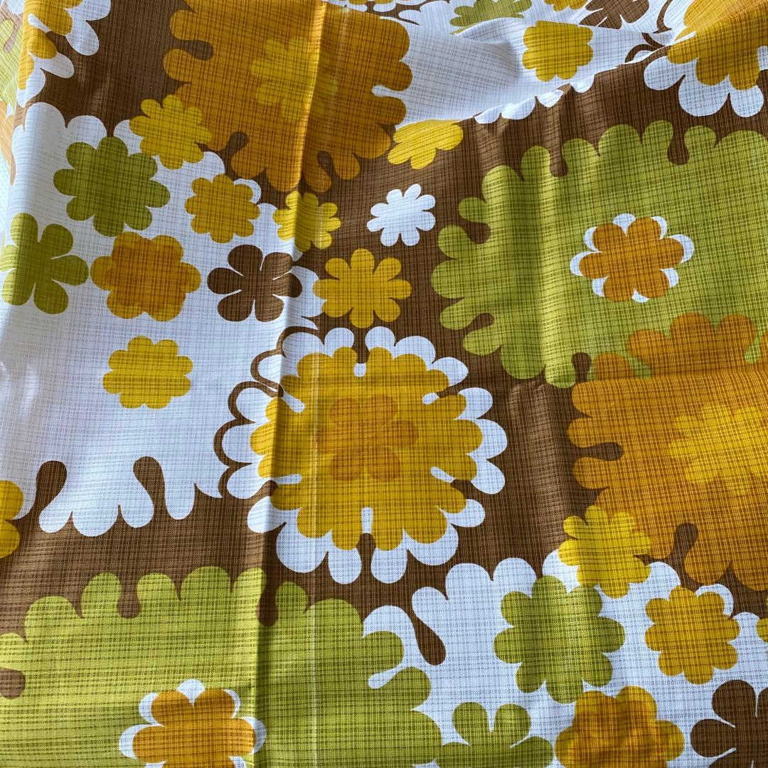 ミッドセンチュリー　カーテン　フラワー