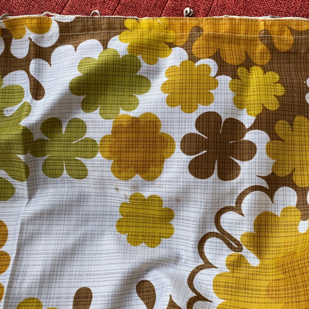 ミッドセンチュリー　カーテン　フラワー