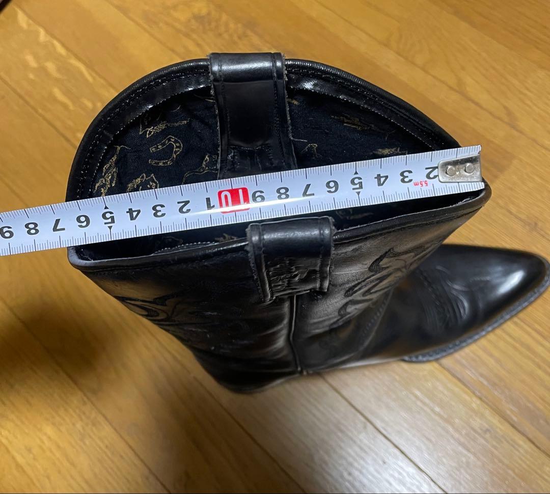 ブラックレザーウエスタンブーツ　John West サイズ42革 26〜26.5