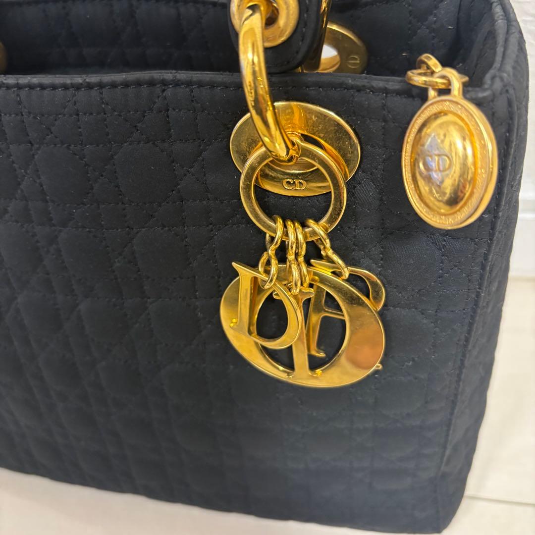 Dior レディディオール ブラック 黒 カナージュ キルティング ナイロン