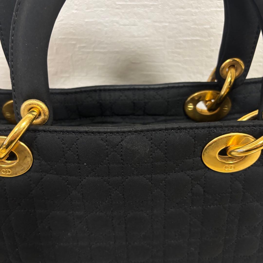 Dior レディディオール ブラック 黒 カナージュ キルティング ナイロン