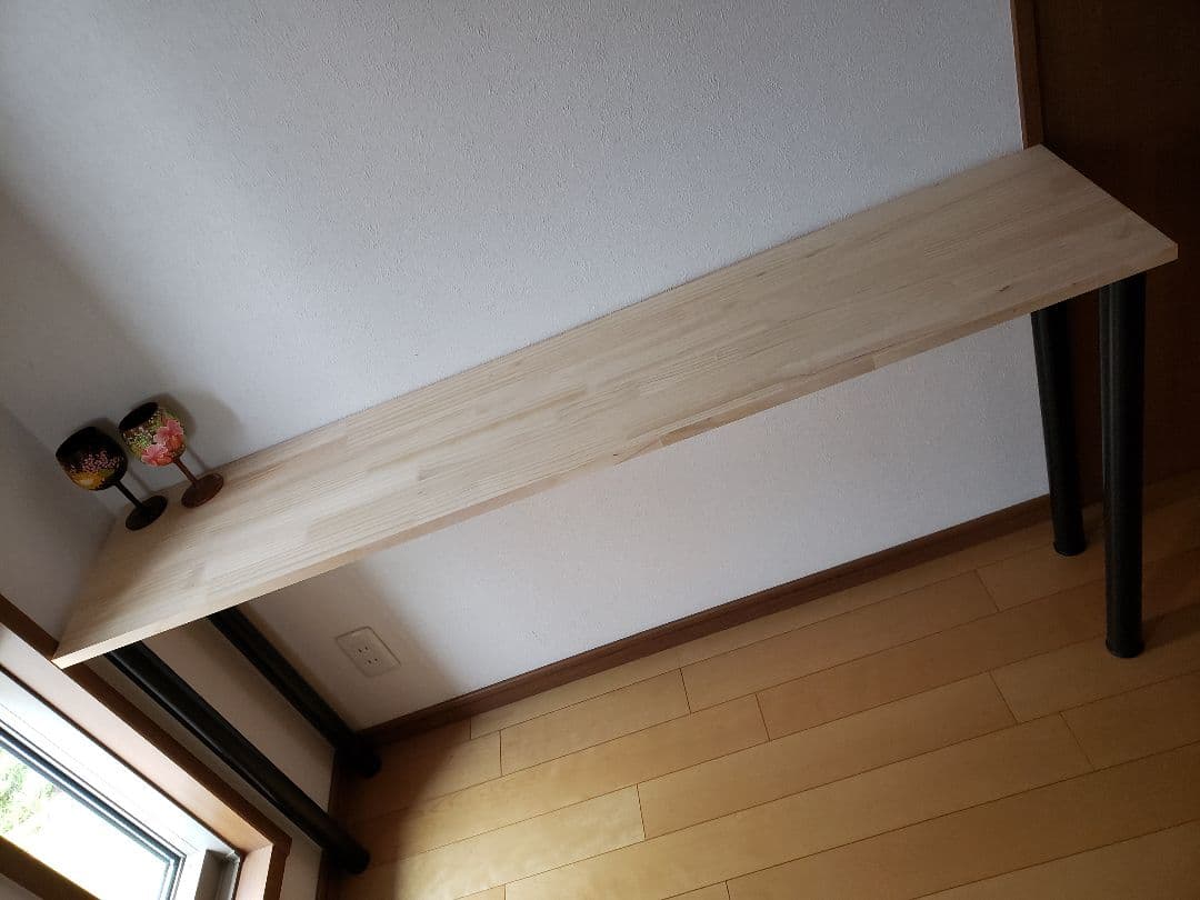 180×45 ナチュラルカウンターテーブル　アイアン　天然　木質