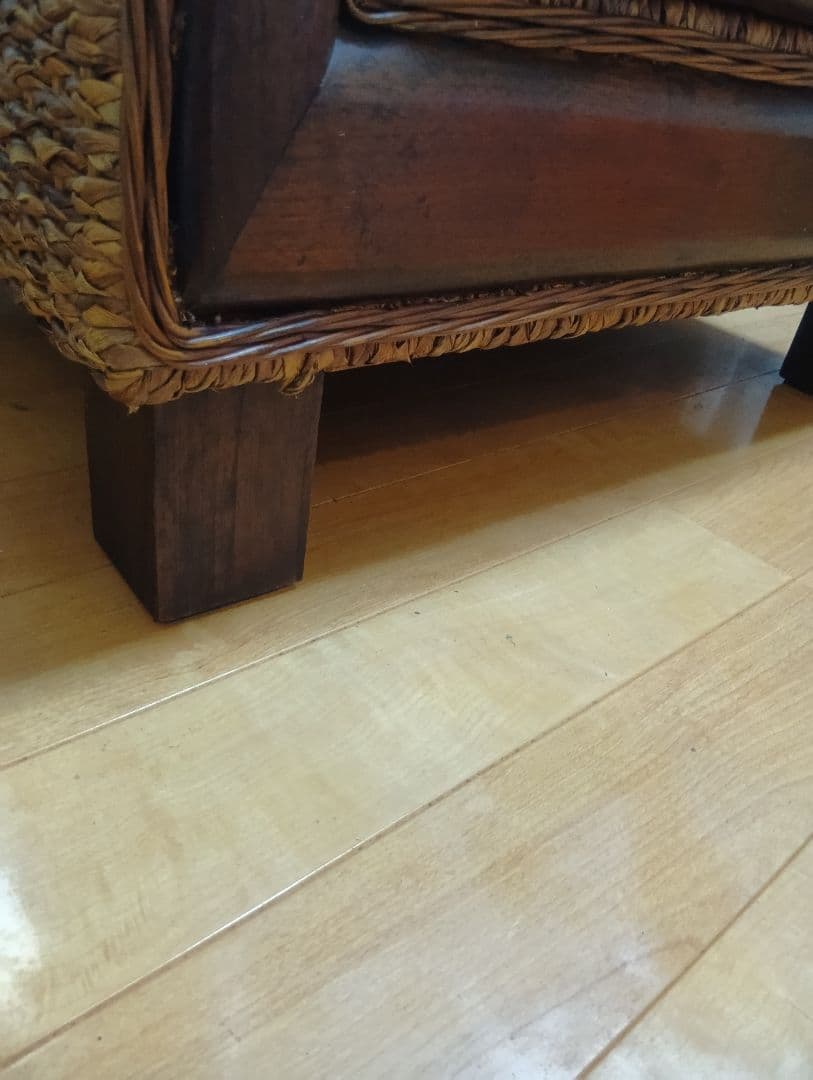 ウォーターヒヤシンス1人掛けソファ//アジアンソファ 座面背モタレPUレザー調