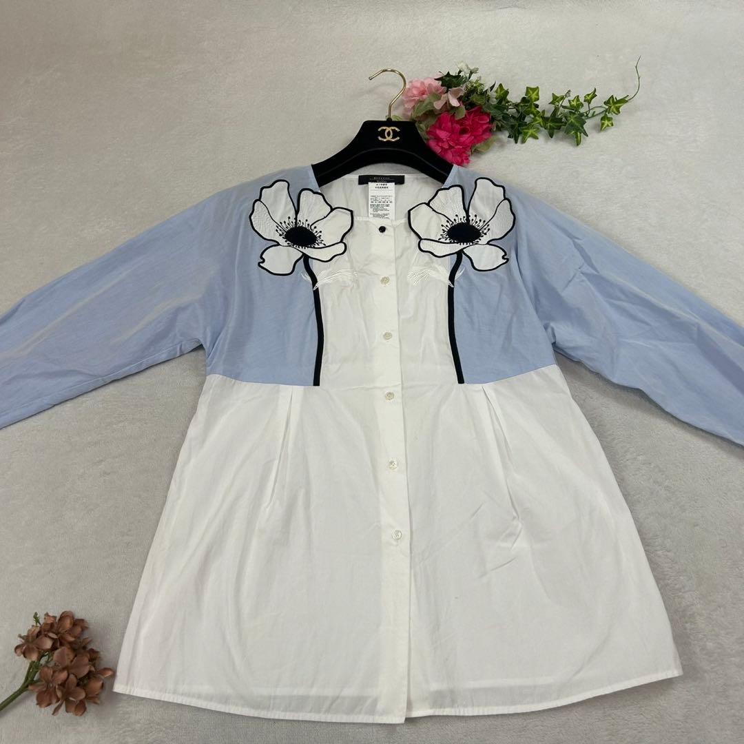 K737 M ウィークエンドマックスマーラ 花柄刺繍 シャツ レディース