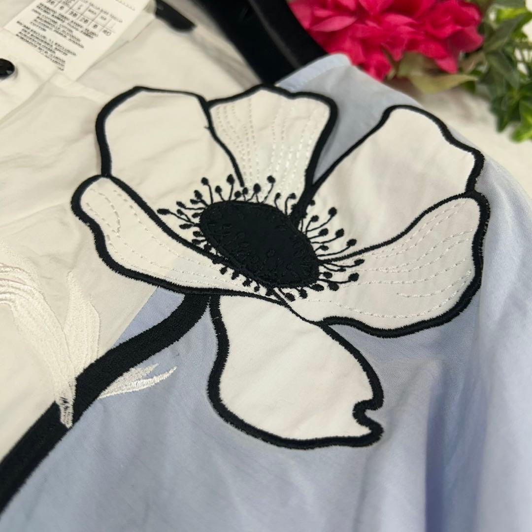 K737 M ウィークエンドマックスマーラ 花柄刺繍 シャツ レディース
