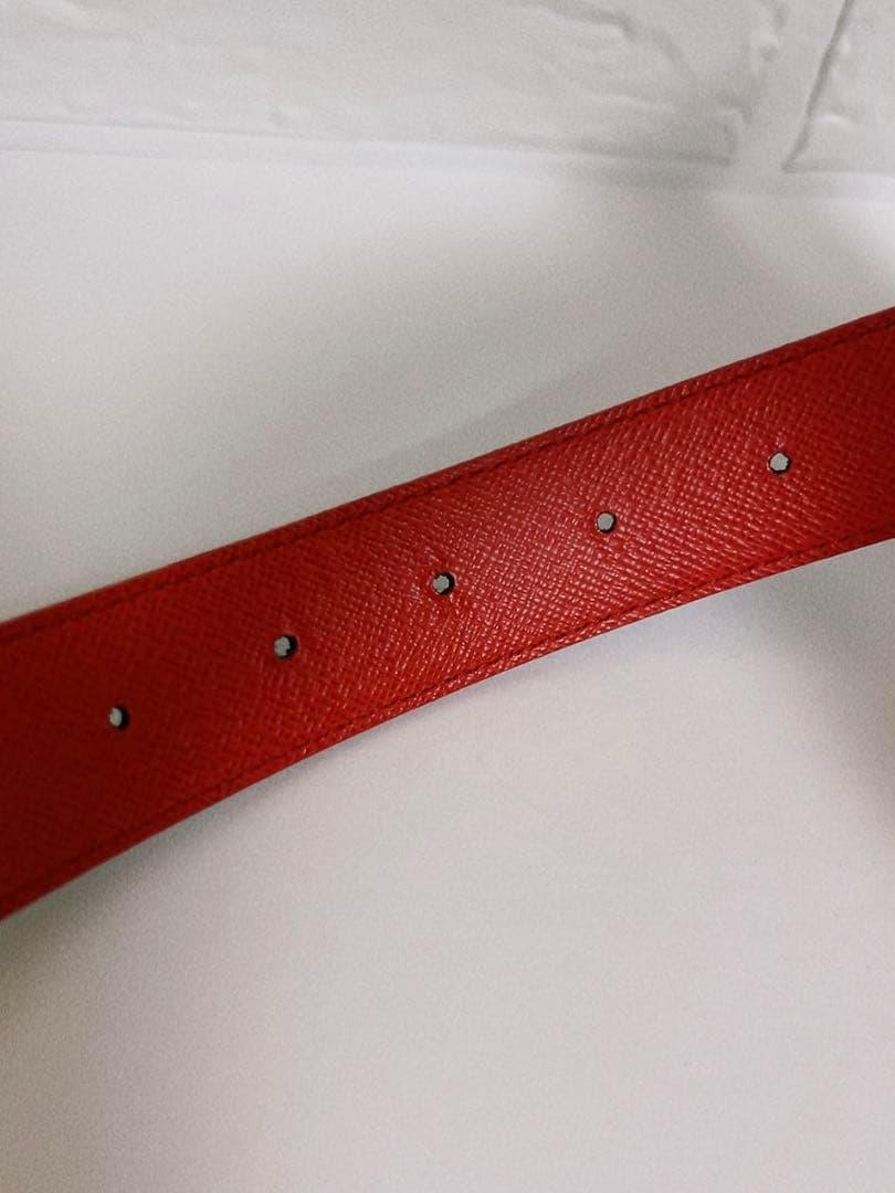 LOUIS VUITTON ベルト 茶×赤 モノグラム　リバーシブル　男女兼用