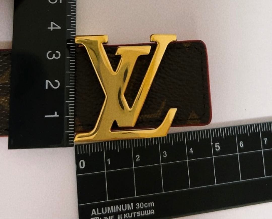 LOUIS VUITTON ベルト 茶×赤 モノグラム　リバーシブル　男女兼用