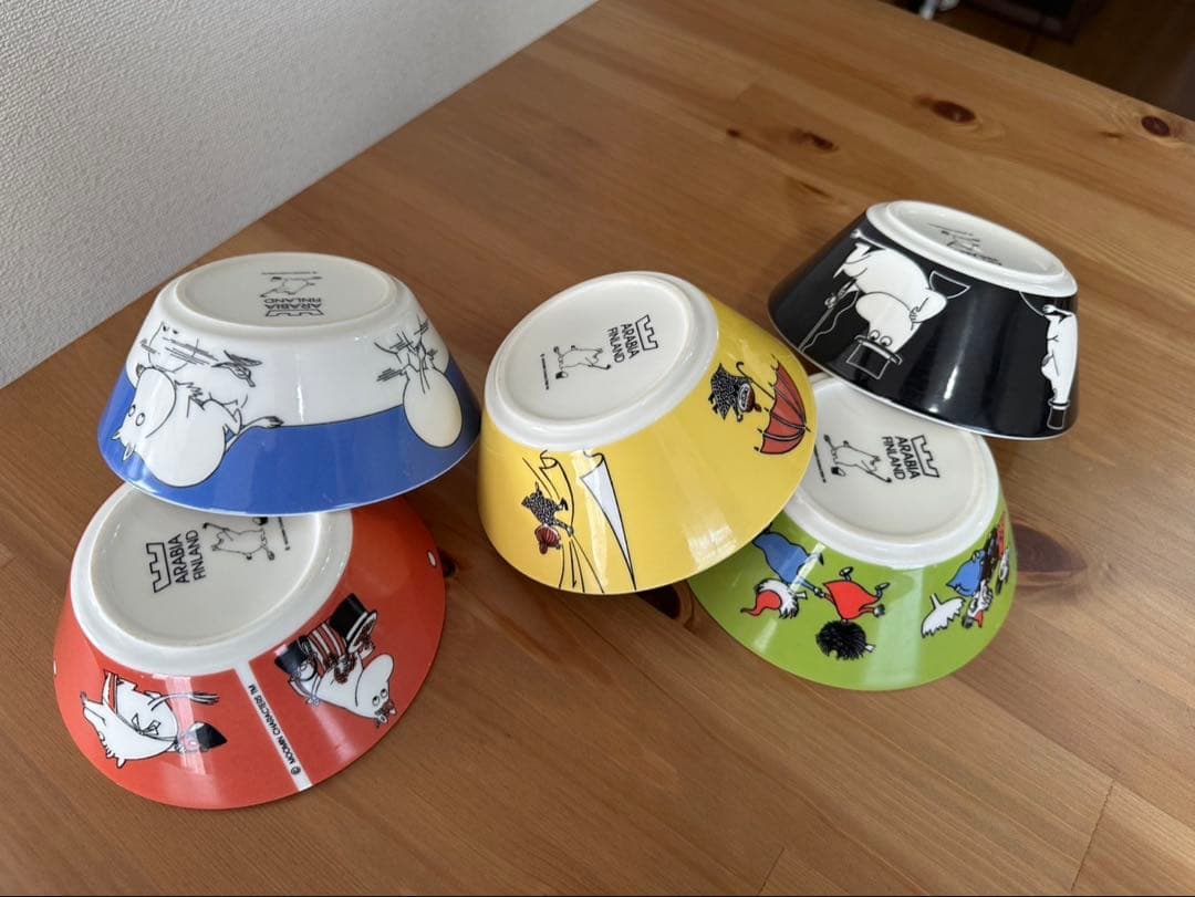 ARABIA MOOMIN 王冠旧ロゴ ボウル5点セット