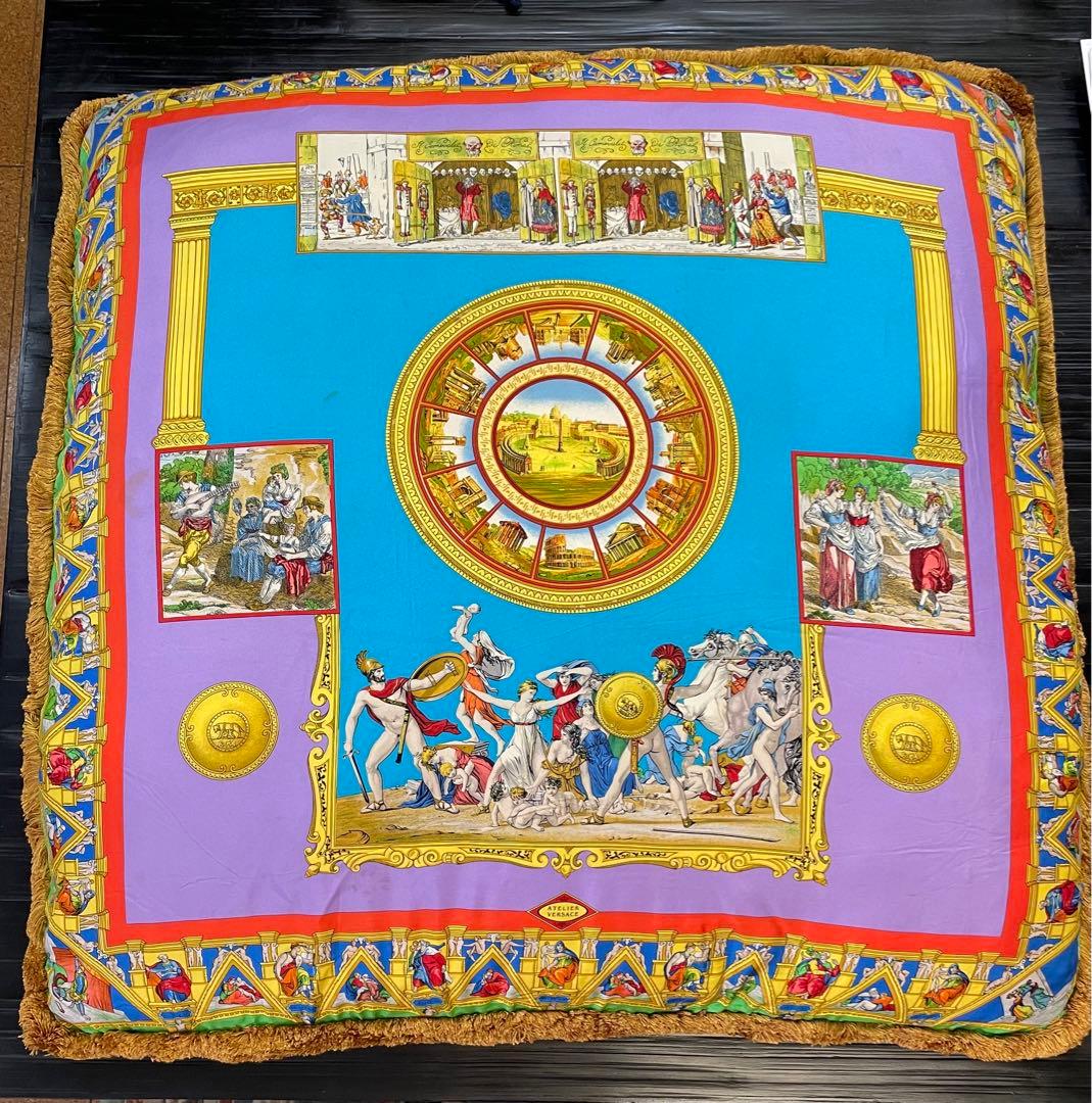 レア貴重‼︎ 価値ある ヴェルサーチ 超特大フリンジ付　 古代ローマ調