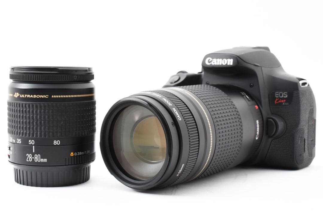 一眼レフカメラcanon kiss x 10i標準&望遠ダブルレンズセット