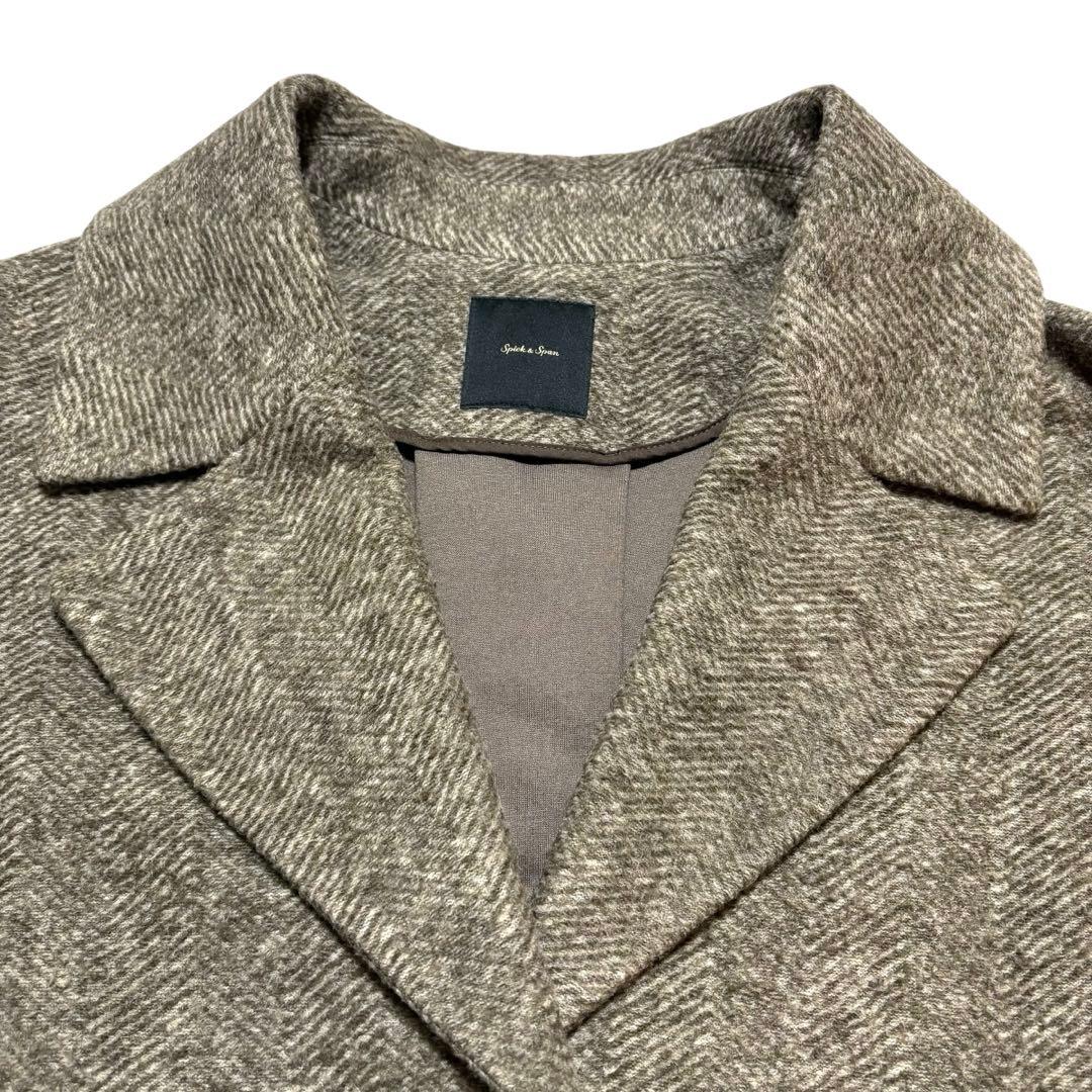 美品 Spick & Span Wスライバーヘリンボーンミドルコート 38