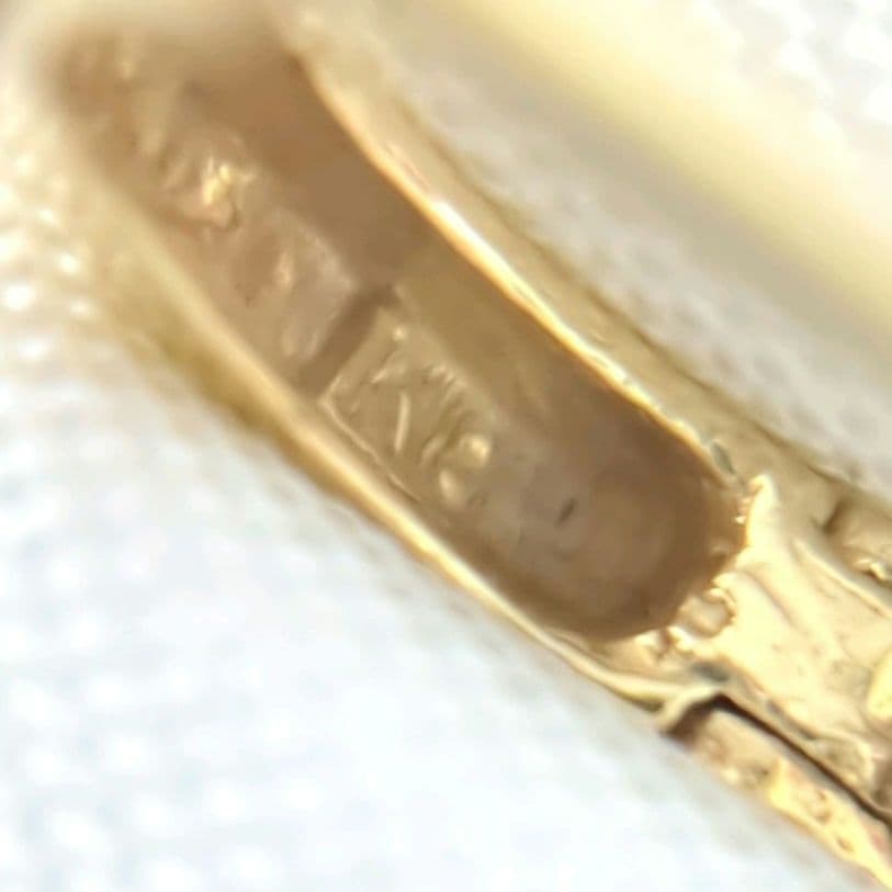 K18　D0.08ct　中折れ式　フープピアス　片耳　YG　クロス　花　小さめ