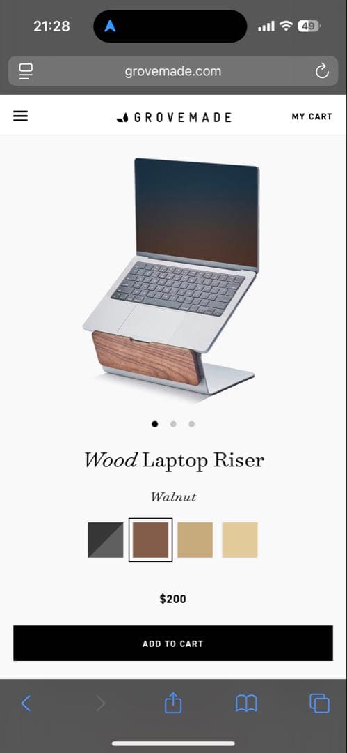 【美品】Grovemade Wood Laptop Riser（ウォールナット）